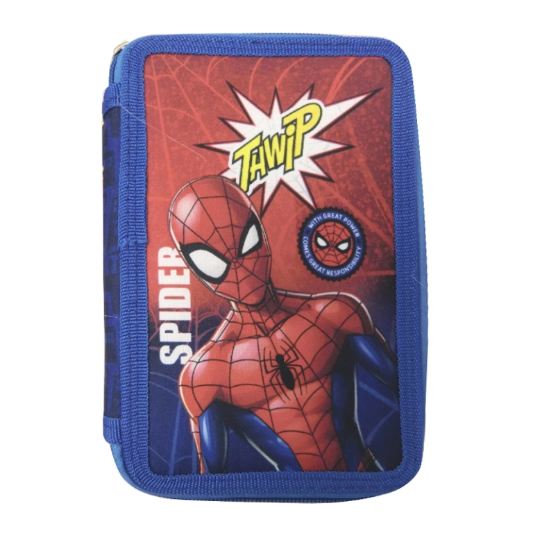 Cartuchera 3 pisos spiderman 13 x 20 cm