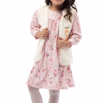 Conjunto Vestido y Chaleco Peluche con Aplique
