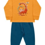 Conjunto Dino Friends - Remera Algodon y Pantalon con felpa