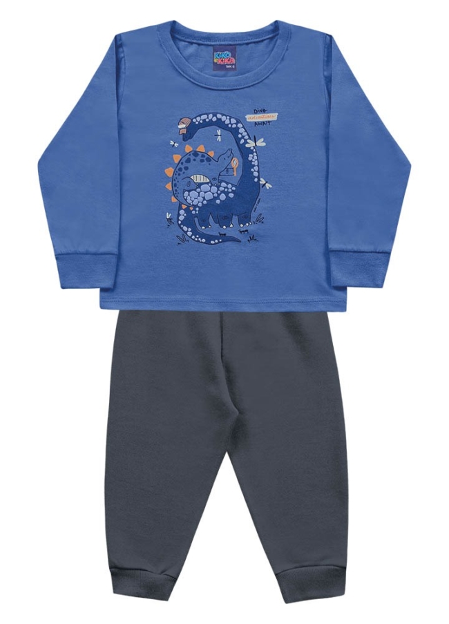 Conjunto Dino Friends - Remera Algodon y Pantalon con felpa