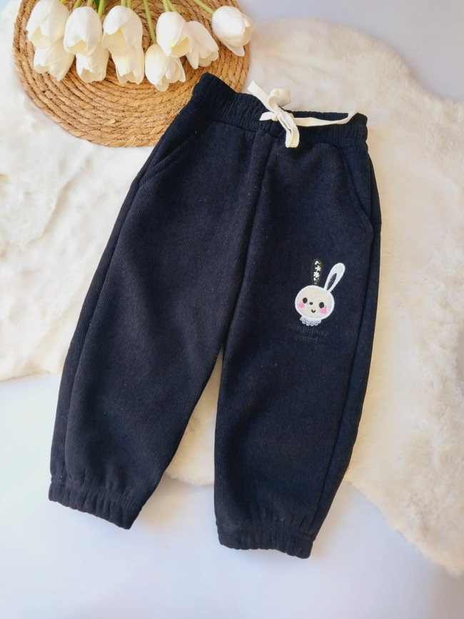 Pantalon Pana Forrado Corderito - Negro