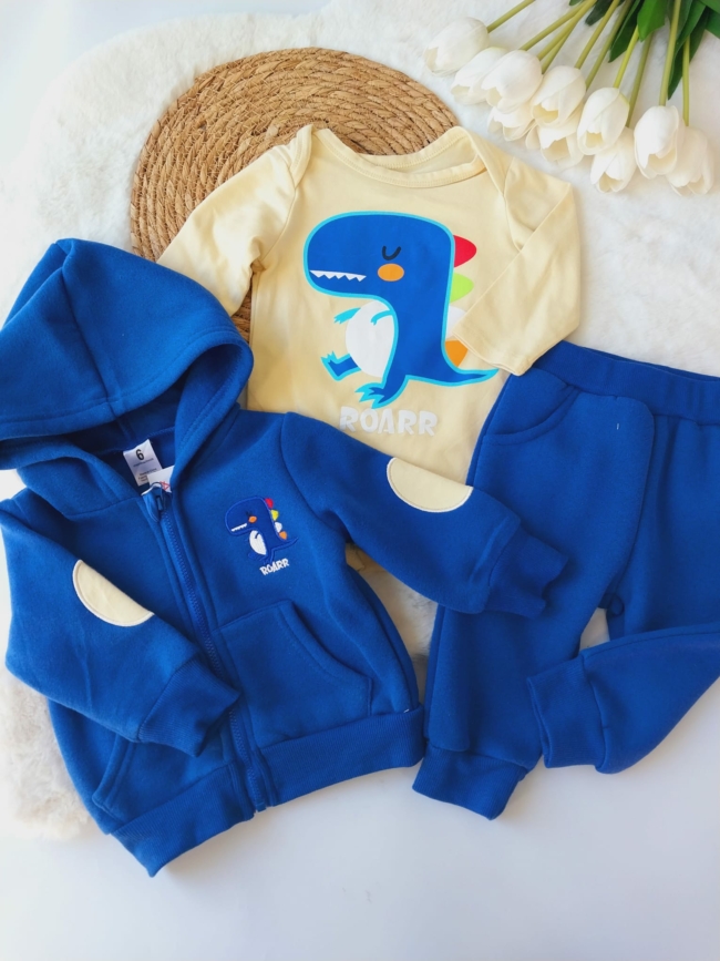 Conjunto 3pz Dino - Afelpado