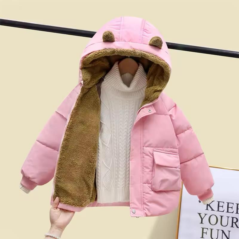 Campera Forrada Sherpa con Orejitas - Rosa