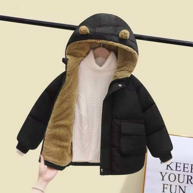 Campera Forrada Sherpa con Orejitas - Negro