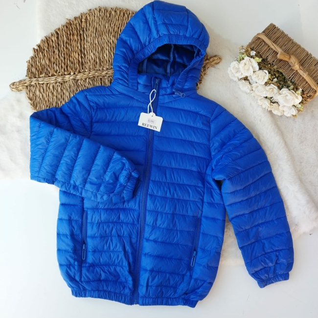 Campera Forrada con Capucha Desmontable - Azul Francia